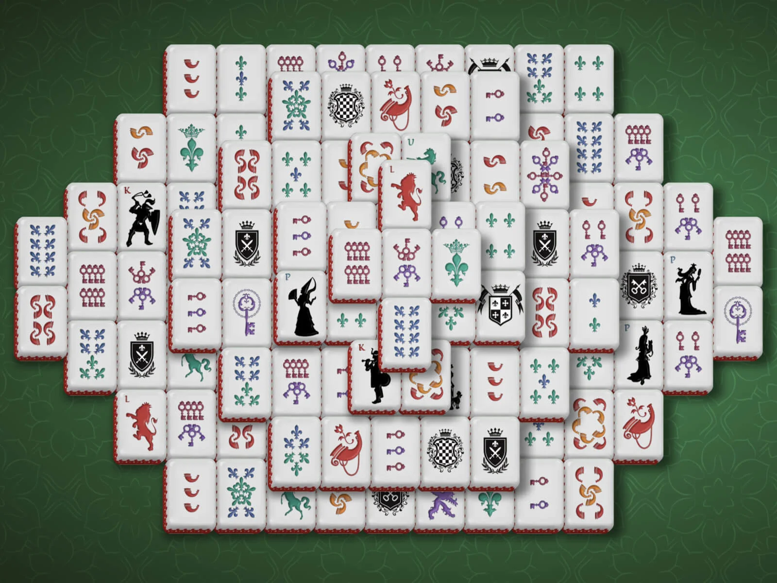  Minimalistische Mahjong-Solitaire-Oberfläche mit klarer und leicht überschaubarer Anordnung.