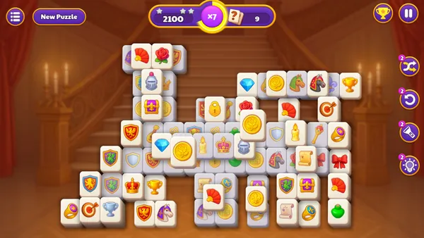  Zwei identische Mahjong-Steine, die in Mahjong Solitaire zu einem Paar kombiniert werden können.